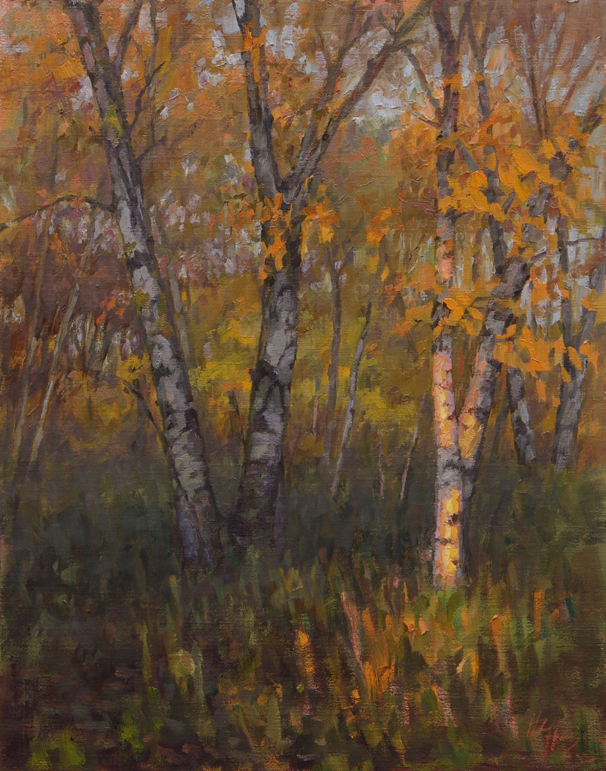 Hannah C. Heyer, "Chasing the Light," 2023, oil, 14 x 11 in., private collection, plein air