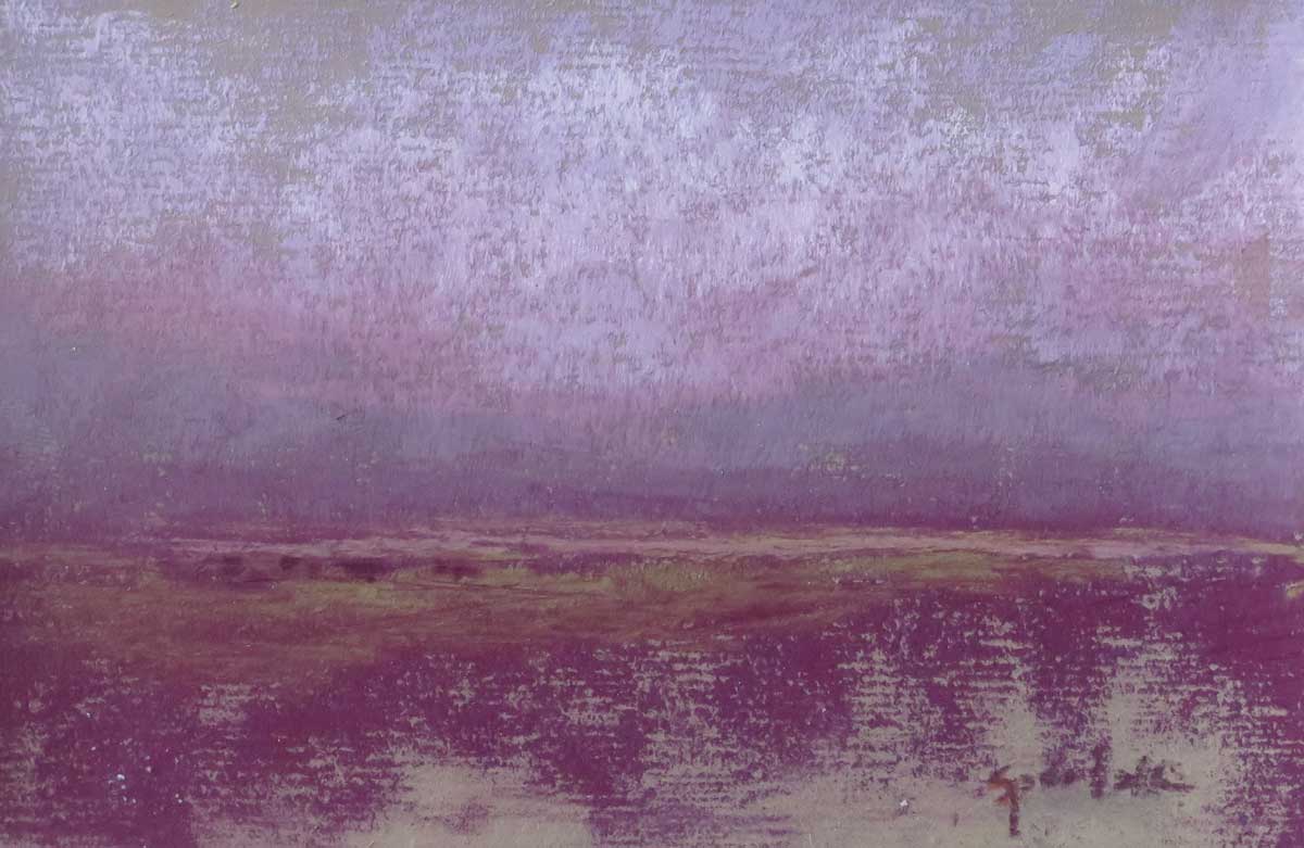 Stan Sperlak, "Icelandic Horses in the Distance," 2015, pastel painting, 4 x 6 in. , private collection, plein air