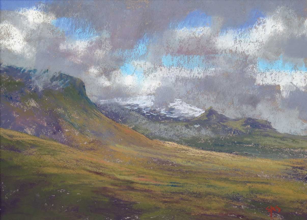Stan Sperlak, "Snaefellsnesjokull," 2015, pastel, 9 x 12 in., private collection, plein air