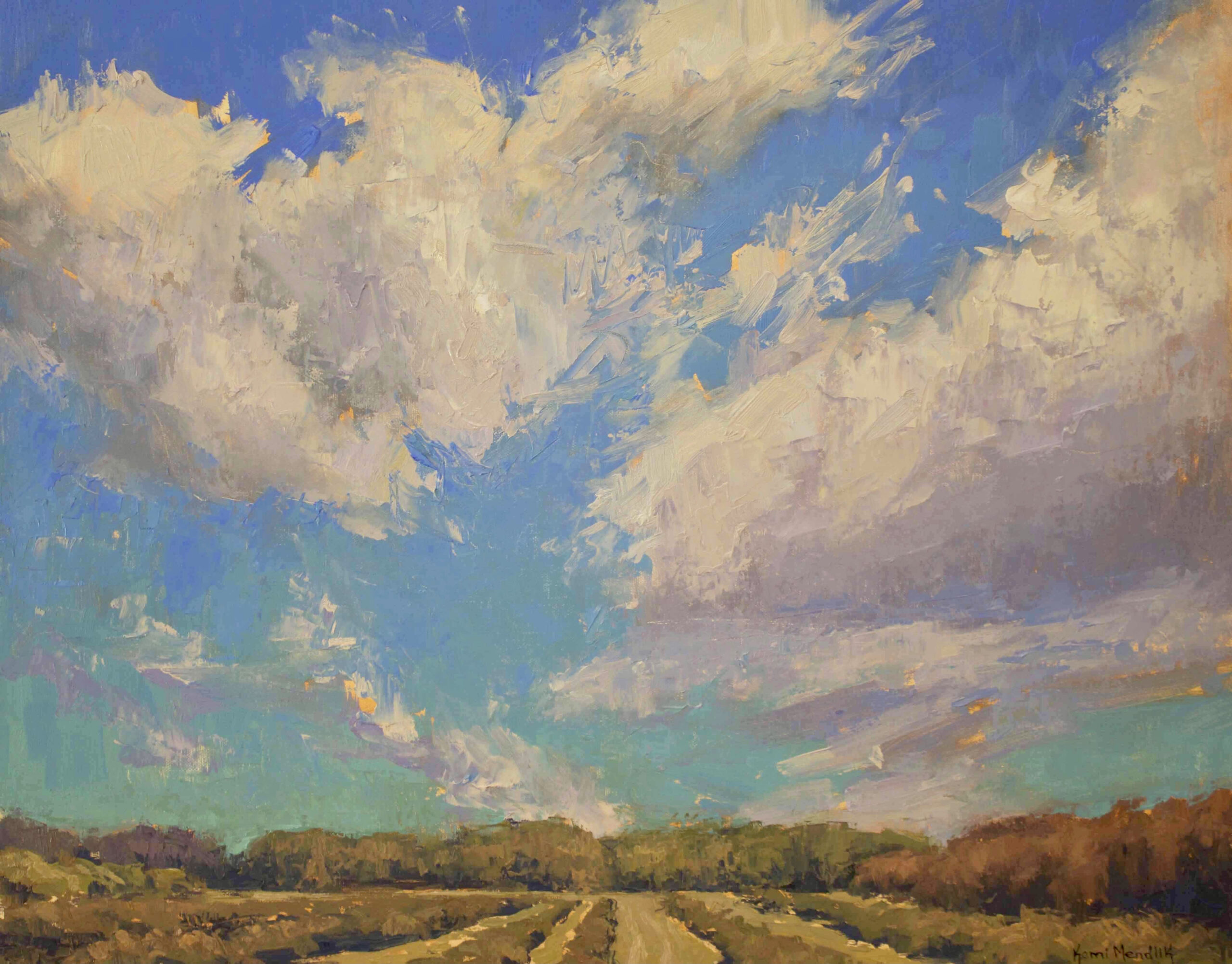 Kami Mendlik, "Blissful Blueberry Fields," 16 x 20 in.