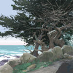 How to Avoid Painting Pitfalls landscape painting compositions - There are few, if any, straight lines to be found in nature. In this illustration, I’ve exaggerated the concave and convex shapes.