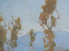 Collecting art - Julie Davis, "Autumn Afternoon," 2024, oil, 10 x 8 in., collection the artist, plein air