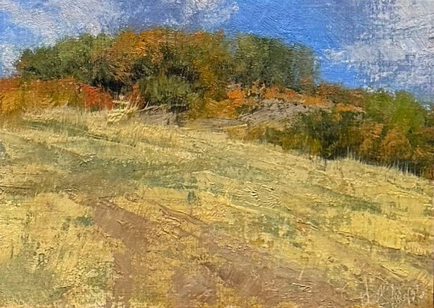Steamboat Art Museum - 1st Place Professional: David Harms, "Hillside Color," Oil, 9x12"