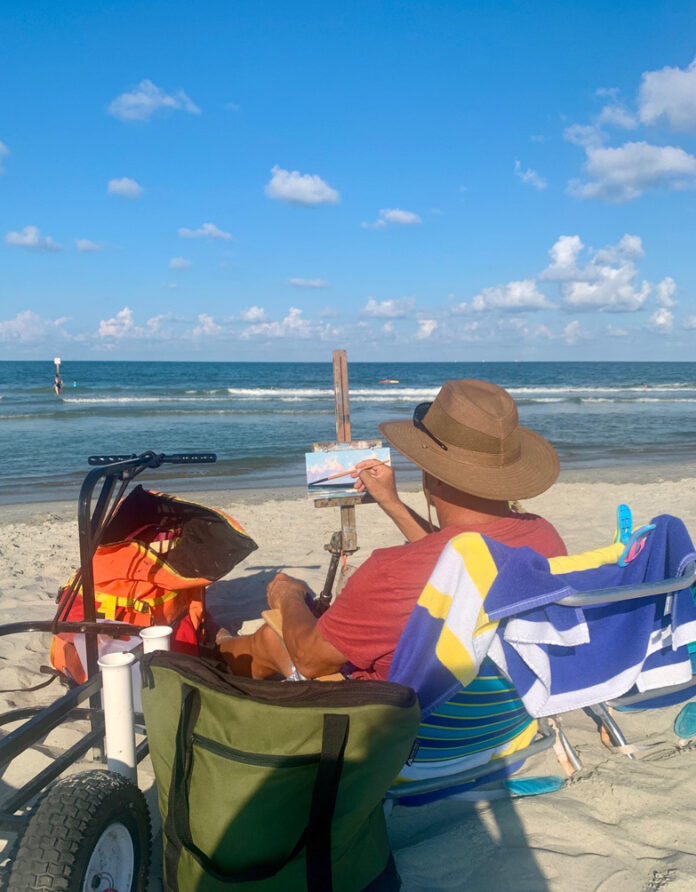 Marc Hanson painting on location Marc Hanson painting on location