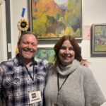 Best in Show winner Anton Nowels poses with PleinAir editor Kelly Kane in front of his award-winning painting.