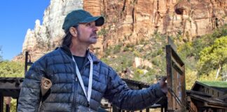 Zion Plein Air - James McGrew is one of 15 artists painting in Zion Canyon the first week in November.