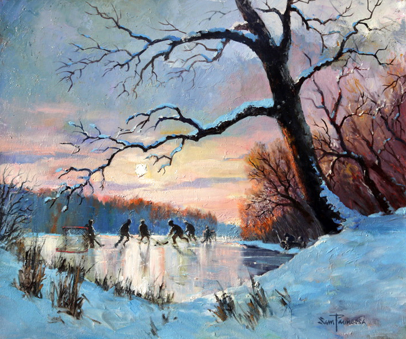 Sam Paonessa, “Last Goal Wins,” oil on canvas, 20 x 24 in.