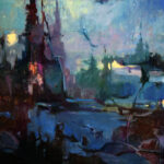 abstract landscapes - Susiehyer, "Twilight Mystery," oil on canvas, 36 x 48 in.
