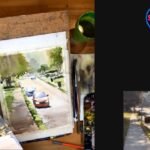 Watercolor demo - How to Capture Light in a Street Scene