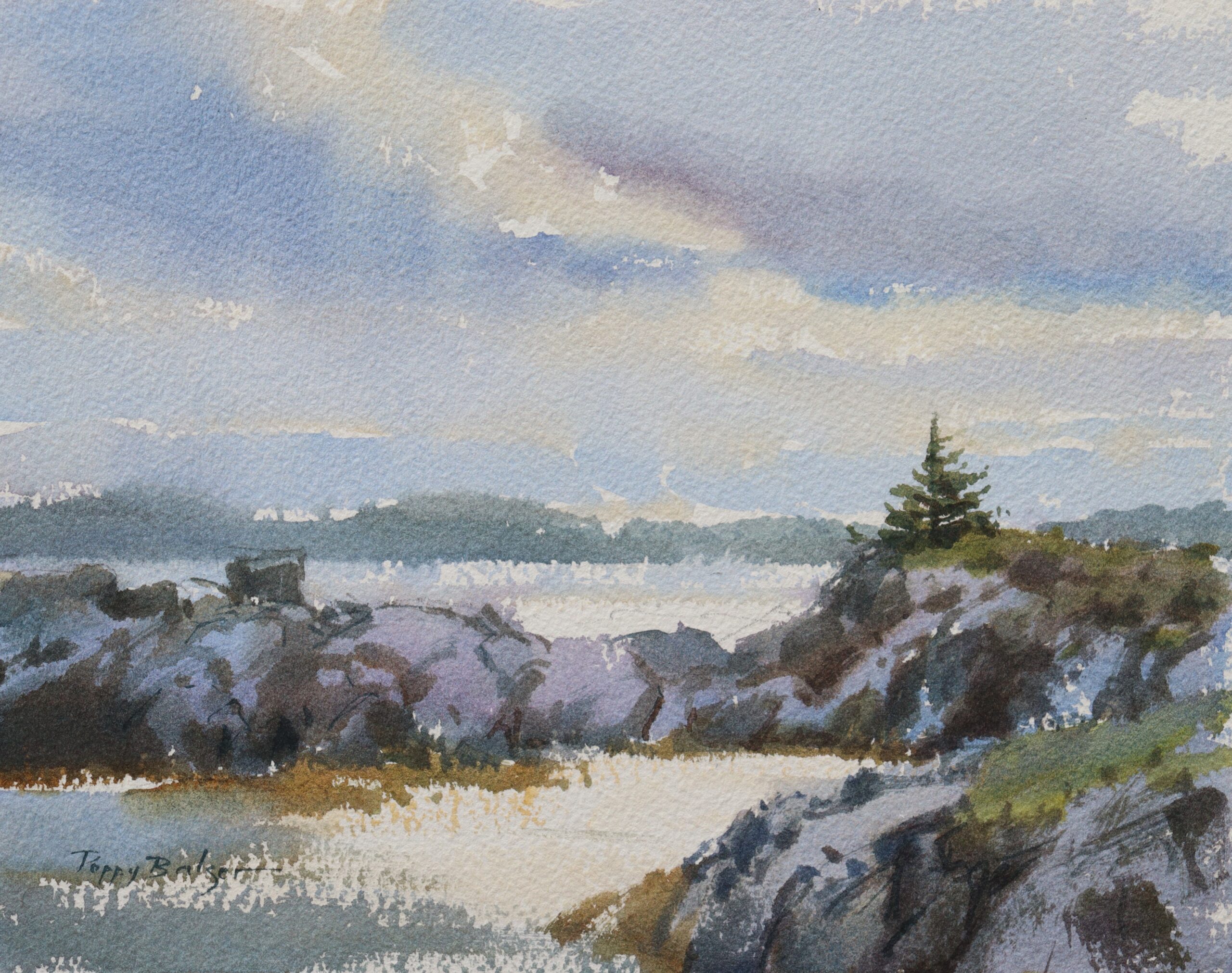 8. Poppy Balser, “Blue Rocks Island,” 2023, watercolor, 8 x 10 in., Available from artist, Plein air