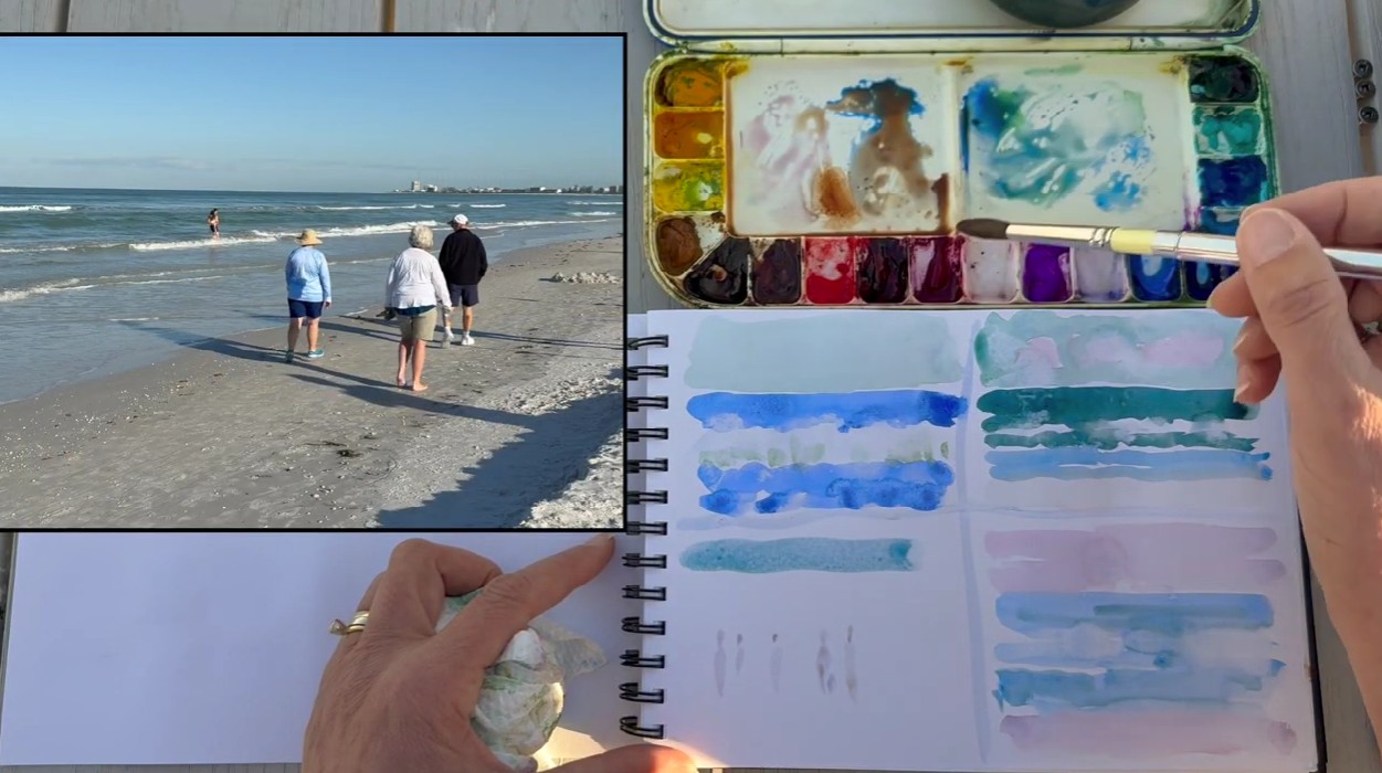 From Christine Lashley's watercolor beach demo