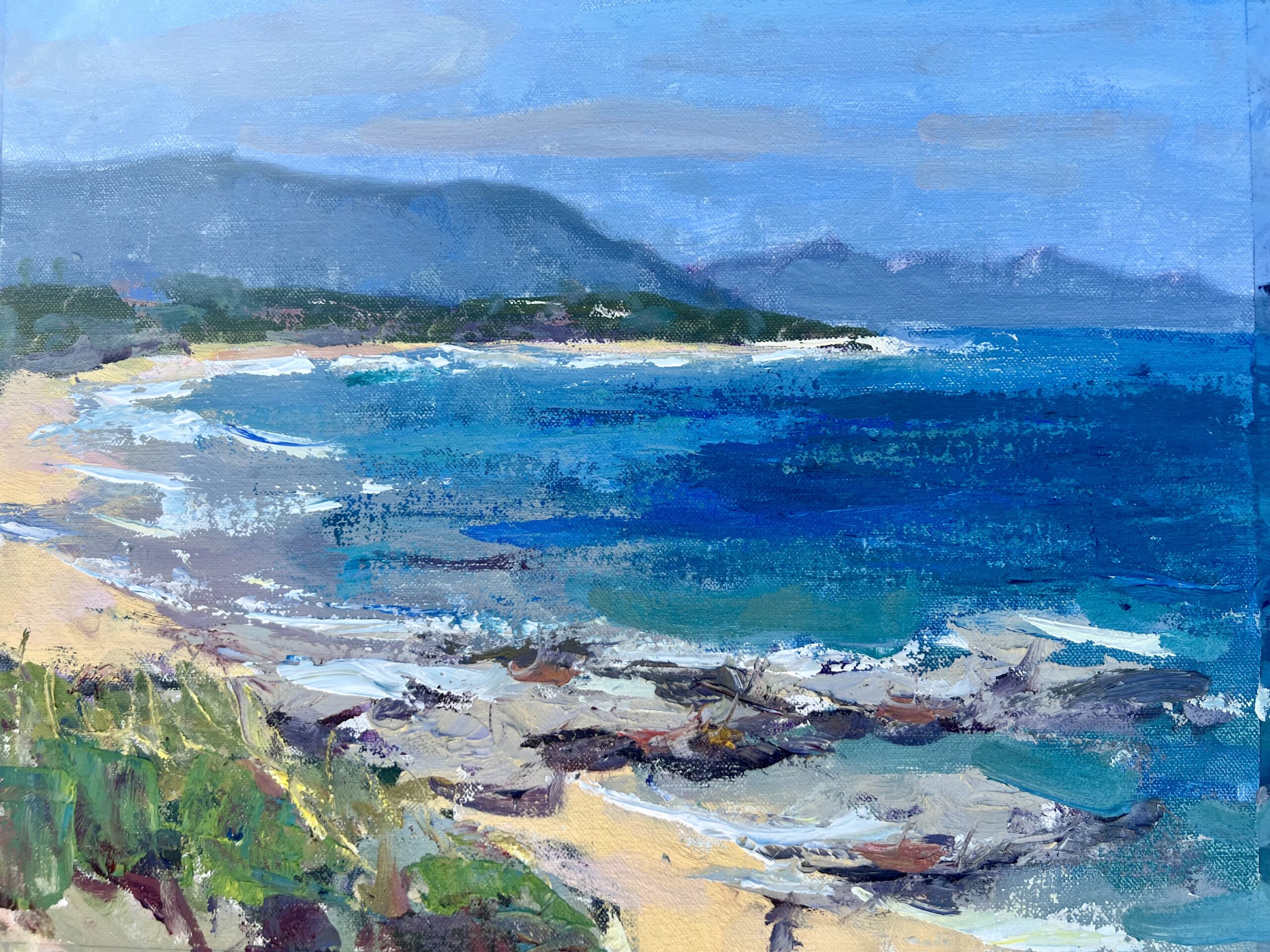1. Hale Trotter, “Sea Rocks,” 2025, oil, 11 x 14 in., Available from artist, Plein air