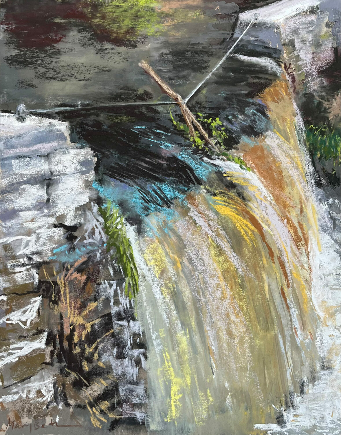 Best Plein Air Pastel: Mary Beth Drabiszczak, “Interrupted Flow,” 14 x 11 in.