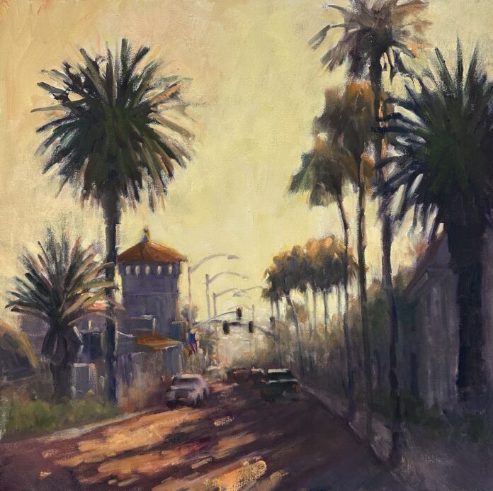 palm trees at sunset