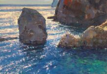 PleinAir Salon - First Place Overall: Fernando Micheli, “Lovrijenac Fortress Overlook, Dubrovnik,” oil, 18 x 14 in.