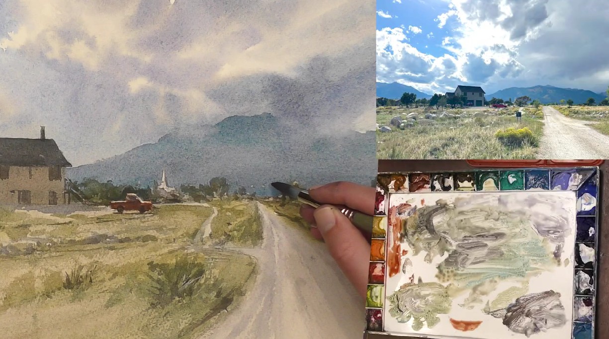 Painting watercolor landscapes