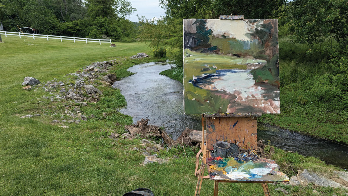 how to paint a creek scene