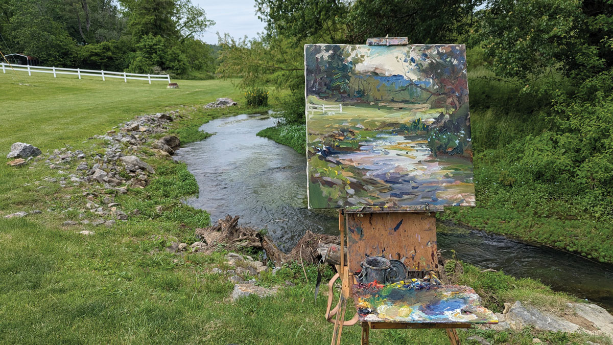 plein air painting setup