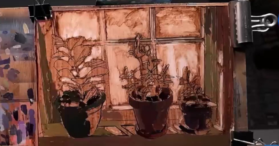 how to paint with gouache - demonstration