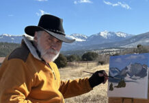 Jack McGowan painting in winter in plein air
