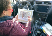 My Car is My Art Studio Plein air painting in winter