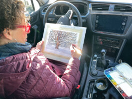 Plein air painting in winter