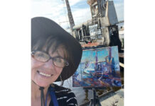 plein air painting - Inspired by their grit and “the fleeting moments that define their hard-earned livelihood,” Lyudmila Tomova Clark is drawn to scenes of fishermen at work.