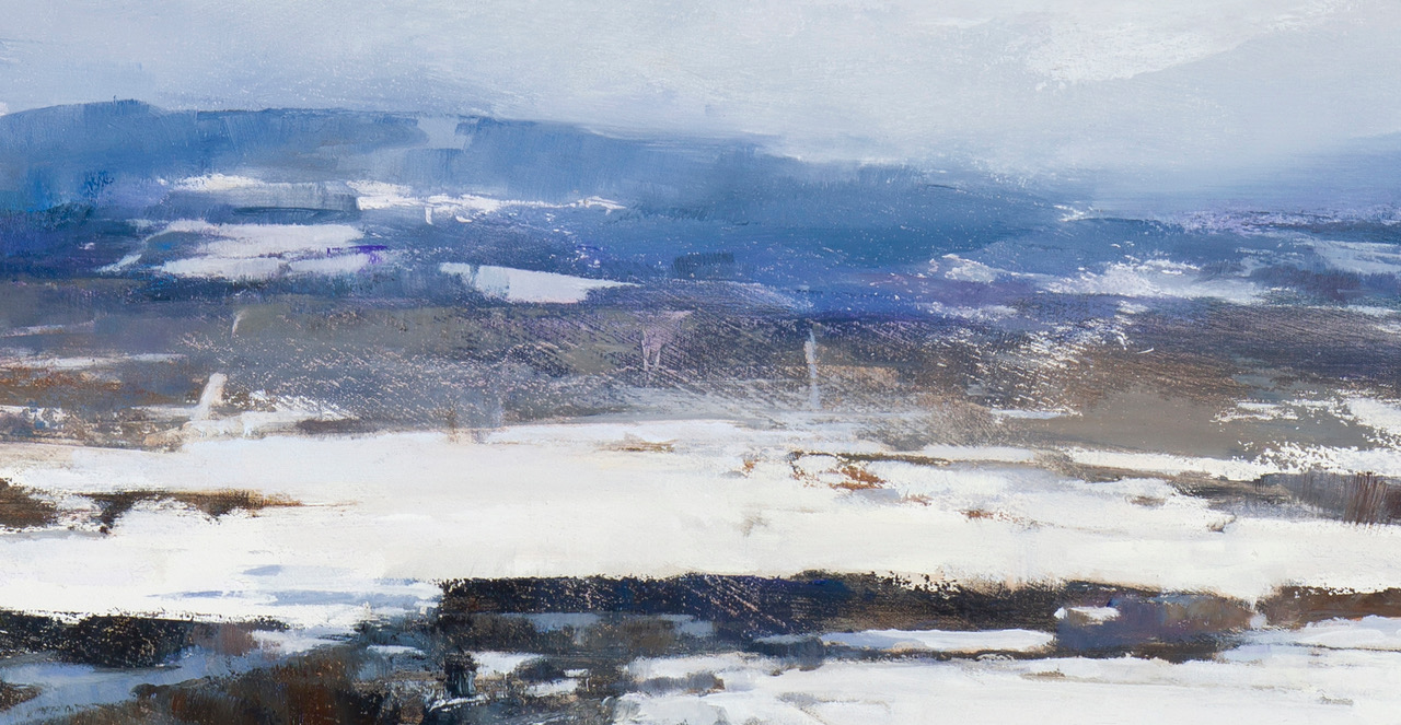 detail of foothills - palette knife