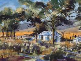 1st Place: Mike Ishikawa – “Spring Has Sprung” (12” x 18” Pastel)