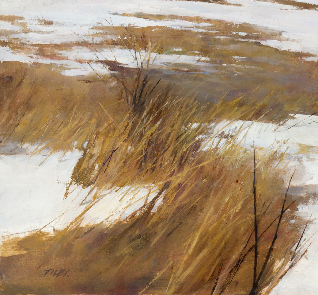 landscape painting - prairie snow