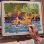 Acrylic Live Tip: How to Prevent Over-Detailing Ann Larson says using watercolor paper helps keep acrylic paints "a little more open," meaning they don't dry as fast, which aids in blending.