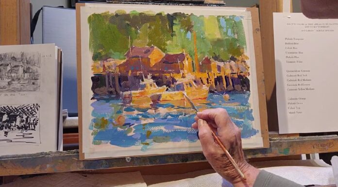 Acrylic Live Tip: How to Prevent Over-Detailing Ann Larson says using watercolor paper helps keep acrylic paints "a little more open," meaning they don't dry as fast, which aids in blending.