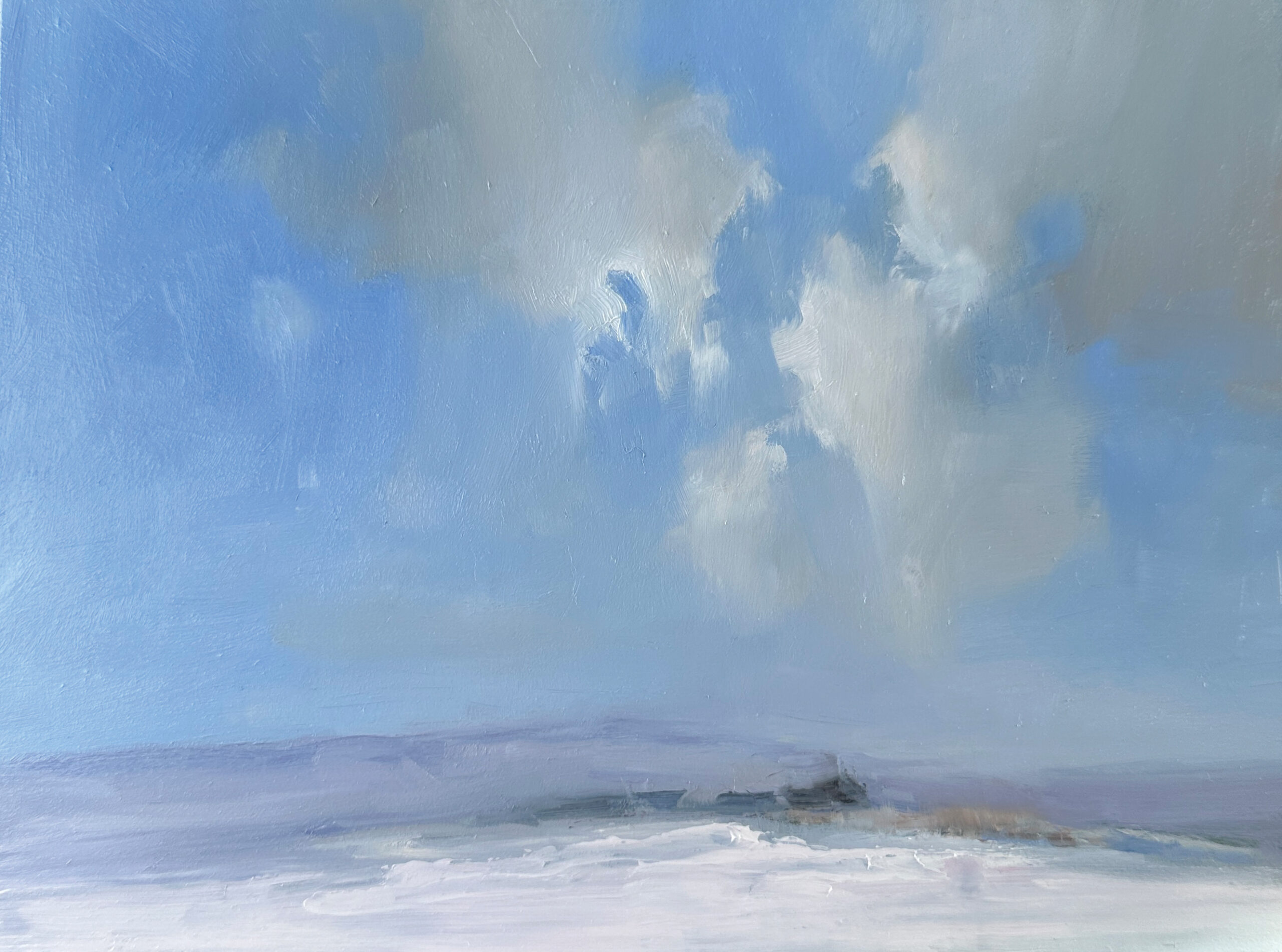 Christine Code, "Minus 24 and Sunny" 2025, oil, 6 x 8 in., Available from Dervilia Art & Design, Plein air 