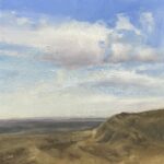Christine Code, "River Hills," 2024, oil, 6 x 6 in., Available from Dervilia Art & Design, Plein air