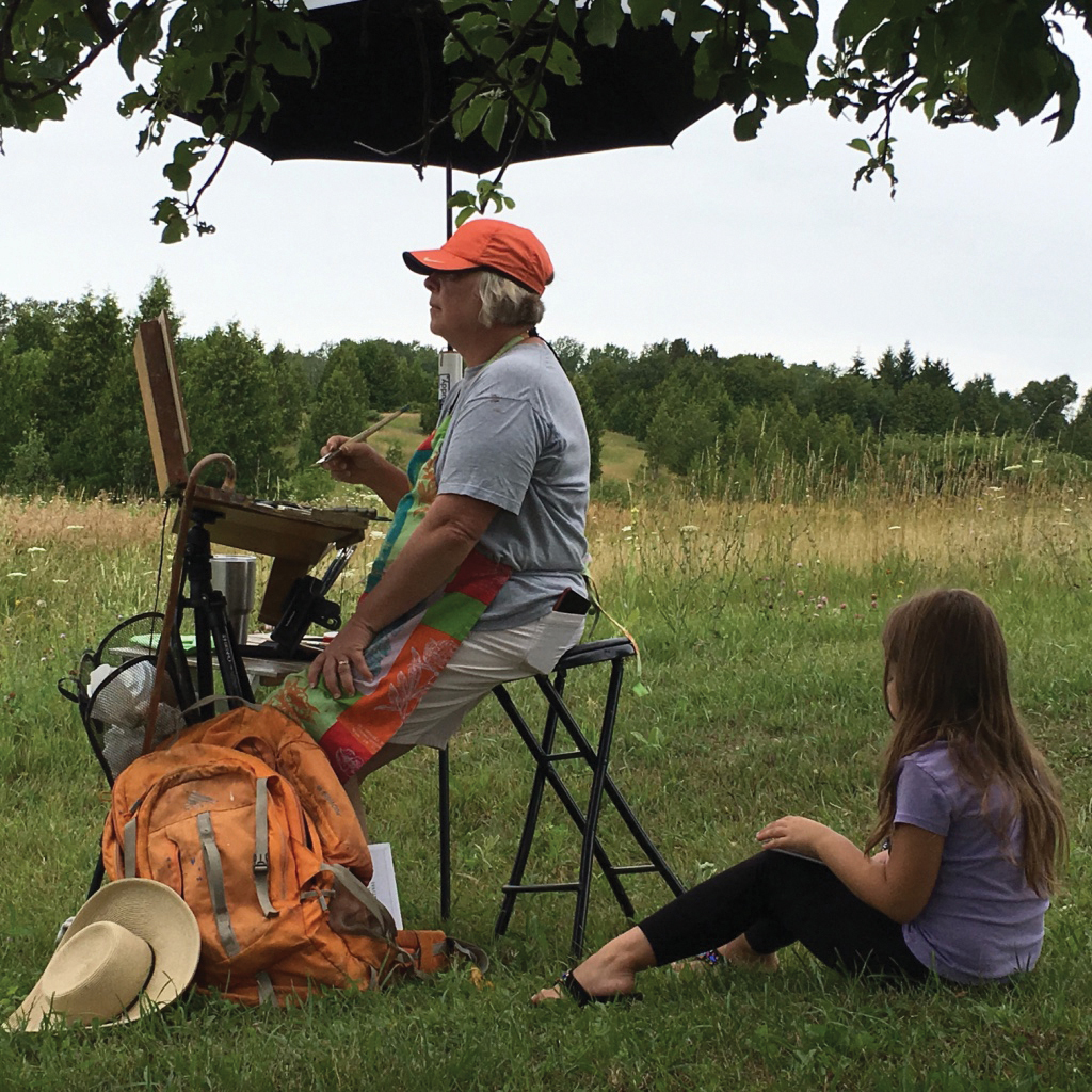 Kathie painting at the 2016 Door County Plein Air Festival