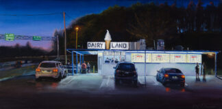 PleinAir Salon art competition - painting of a dairy bar