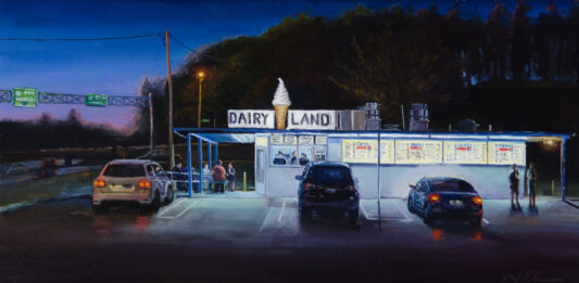 PleinAir Salon art competition - painting of a dairy bar
