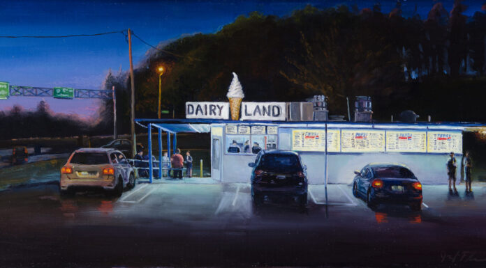 PleinAir Salon art competition - painting of a dairy bar