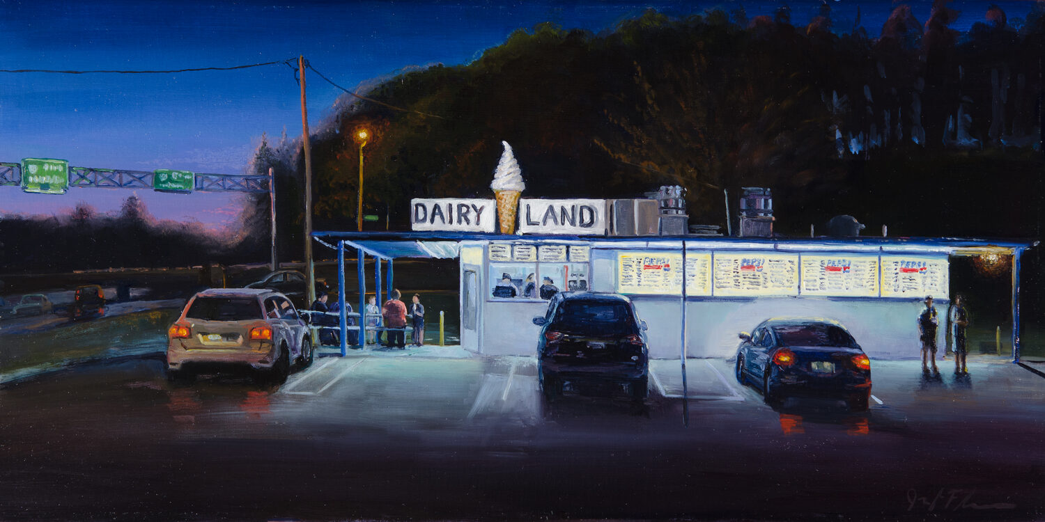 PleinAir Salon art competition - painting of a dairy bar