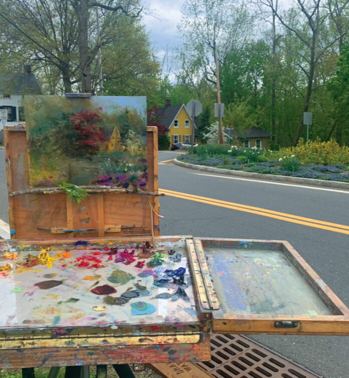 Plein air painting setup