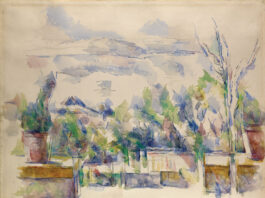 The Terrace at the Garden at Les Lauves, Paul Cézanne, 1902-1906, watercolor over graphite, 17 x 21 in., The Morgan Library & Museum