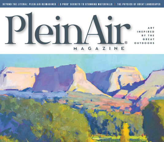 The cover of our April/May 2026 issue of PleinAir Magazine; art by Anton Nowels