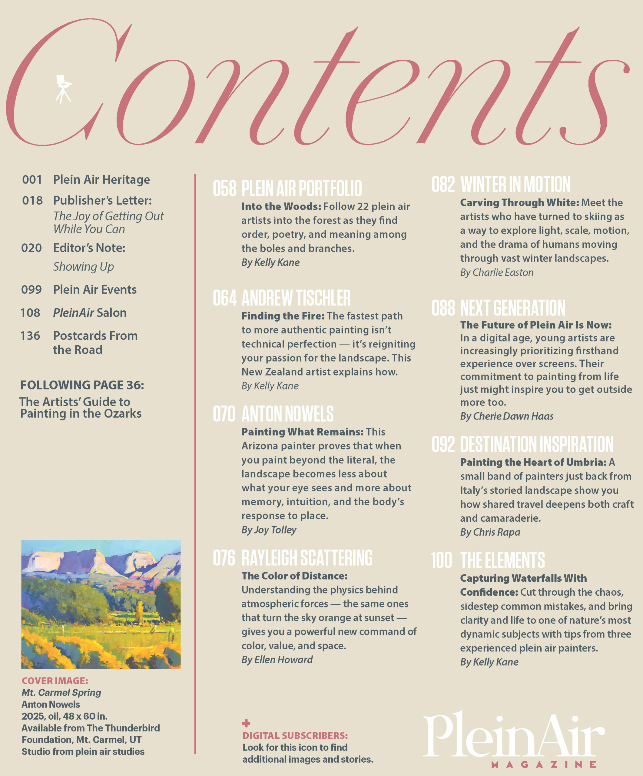 PleinAir Magazine contents page