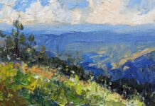 The Appeal of Impressionism Kyle Buckland, "Summer on the Mountain," 2024, oil, 11 x 14 in., Available from artist, Studio from plein air study - Impressionist oil painting techniques