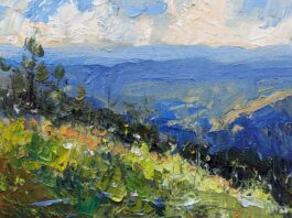 The Appeal of Impressionism Kyle Buckland, "Summer on the Mountain," 2024, oil, 11 x 14 in., Available from artist, Studio from plein air study - Impressionist oil painting techniques
