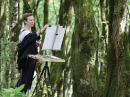 Why Plein Air Painting Is Essential To Me Artist Olga Abramova working on location