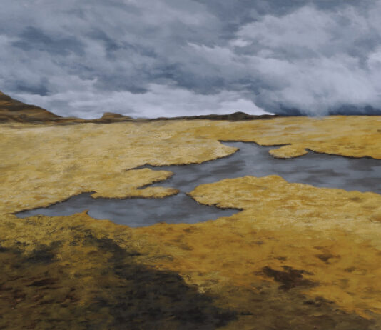 She Has the Courage to Paint Remote Landscapes Freya Grand, "Plateau," 2023, oil, 36 x 60 in.; Photo: Greg Staley
