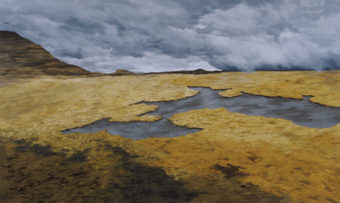Freya Grand, "Plateau," 2023, oil, 36 x 60 in.; Photo: Greg Staley Freya Grand, "Plateau," 2023, oil, 36 x 60 in.; Photo: Greg Staley