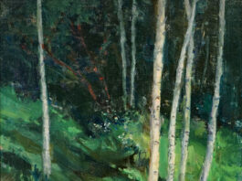 Joe Anna Arnett, “Aspen Shadows,” 16 x 12 in.