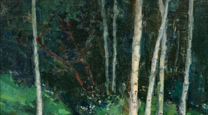 Joe Anna Arnett, “Aspen Shadows,” 16 x 12 in.